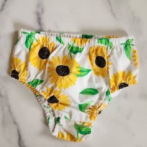 12 months 100% cotton baby girl sunflower floral bloomers under dress accessorie